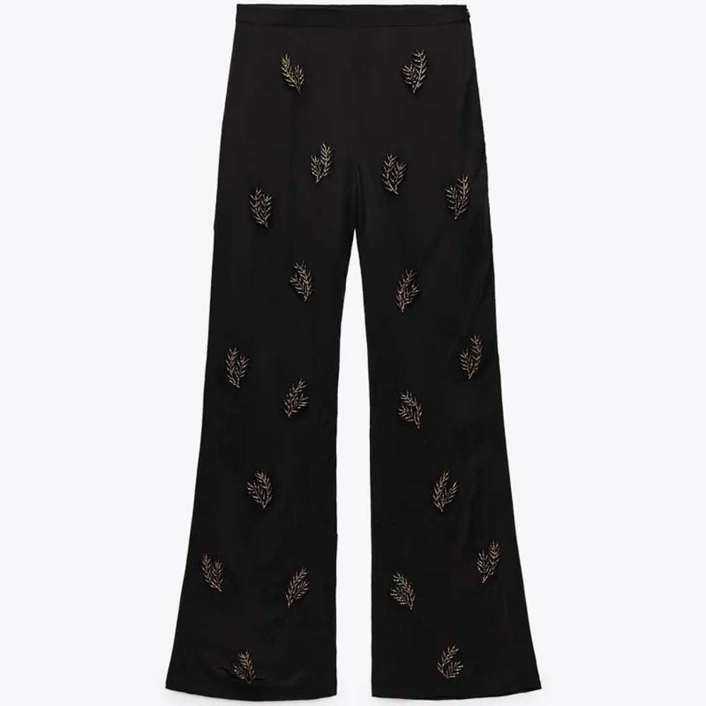 ZARA SILK BEADED TROUSERS